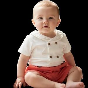 Edgehill Collection Kristin Ellen Hockman Baby Augie Embroidered Sailor Set 12M